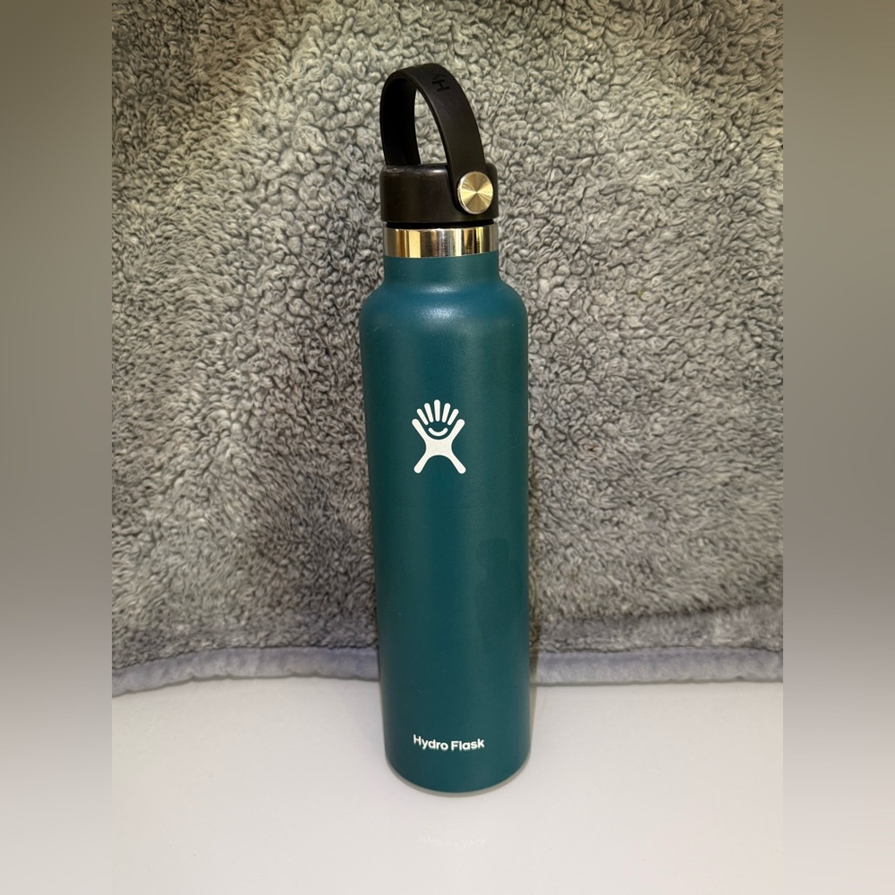 Hydro Flask 24 oz Teal Water Bottle with Black Cap